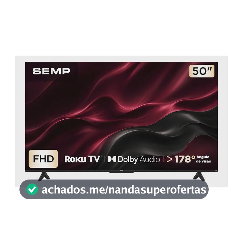 Smart Tv Semp 50 Polegadas Led Full Hd S42r Roku Tv Wi-Fi Dolby Audio Brilho Até 240 Nits 50s42r