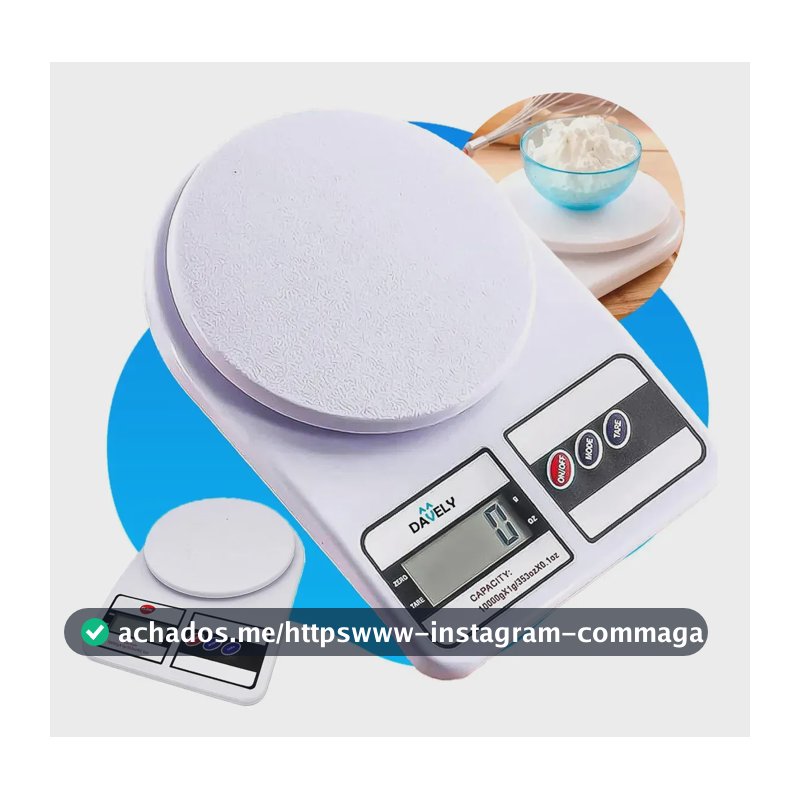 Balança Digital De Precisão Davely Cook Cozinha Para Uso Domestico E Profissional Fitness Ideal Para Dietas Treinos Alimentos Confeitaria Nutrição Capacidade Máxima 10 Kg Branco