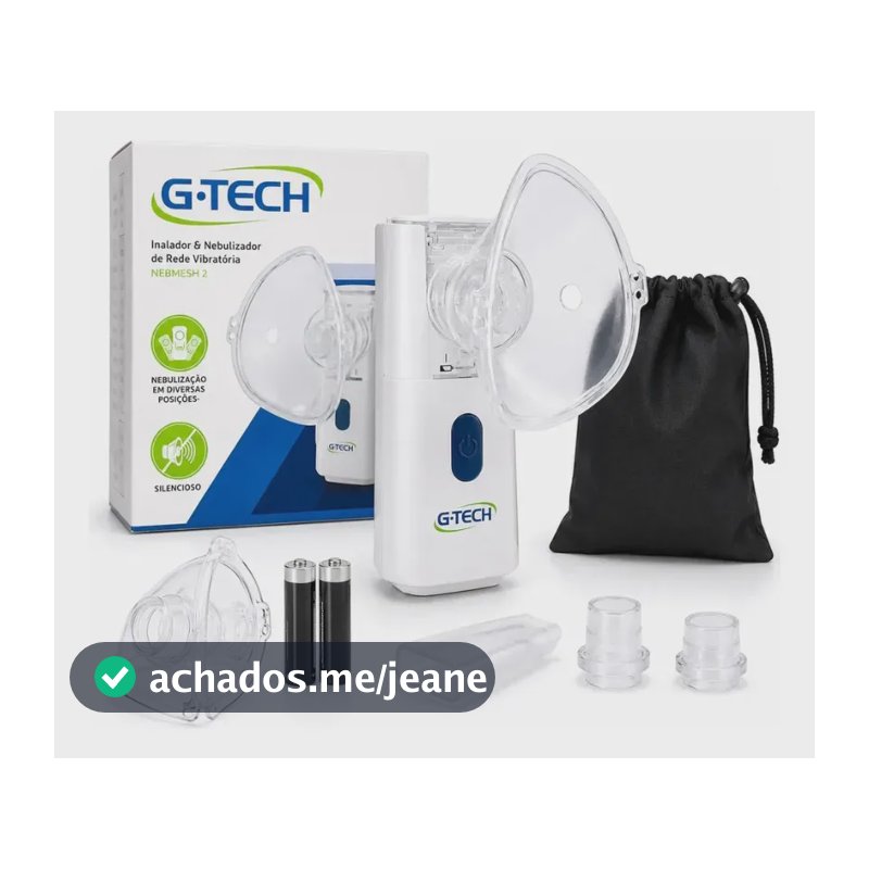 Inalador E Neb G-tech Nebmesh2 Adulto E Infantil Bivolt Branco
