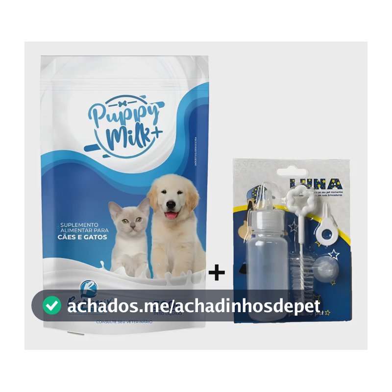 Leite Para Cães E Gatos Filhotes 300g + Kit Mamadeira