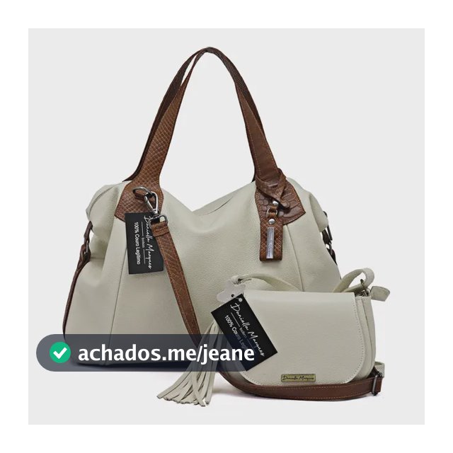 Bolsa Feminina Grande Couro Legitimo+bolsinha Pequena Oferta