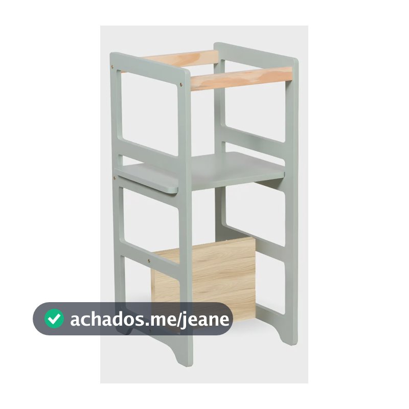 Torre Verde Montessouri De Aprendizagem 4 Em 1 Laqueada Verde Cha Regula Altura Top Decoração Infantil