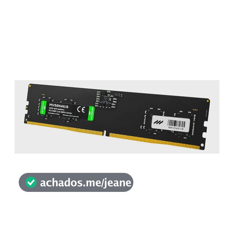 Memoria Pc Macrovip 8gb 5600mhz Ddr5 288pin Udimm Mv56n46/8