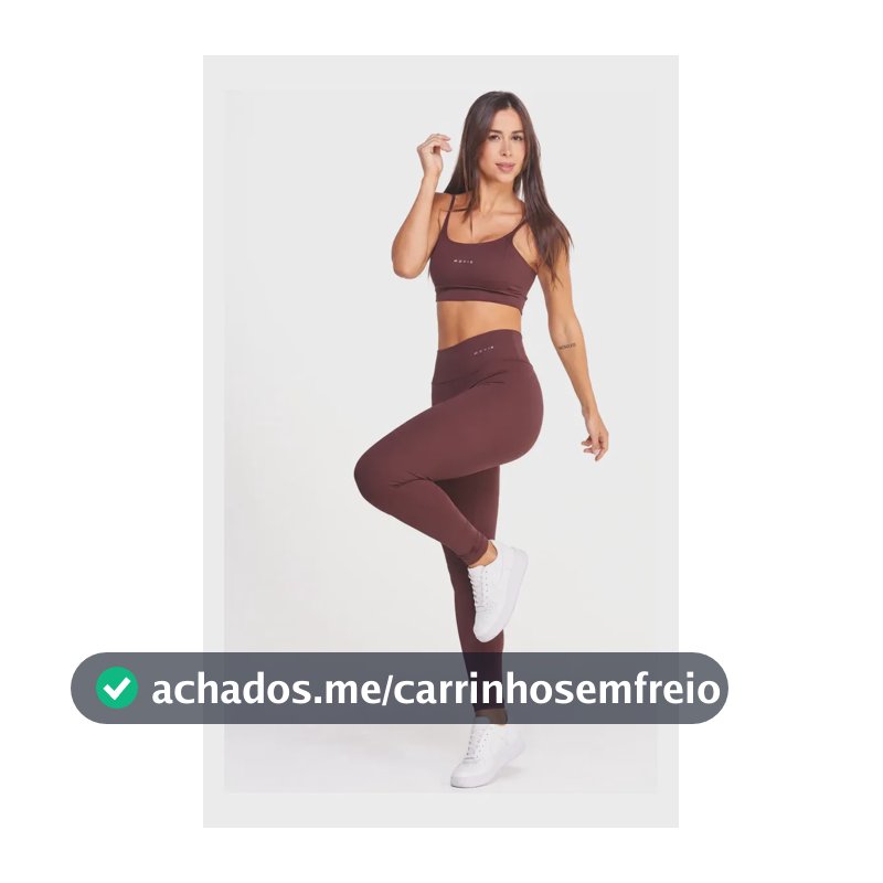 Conjunto Fitness Academia Feminino Top E Calça Poliamida Fondue M