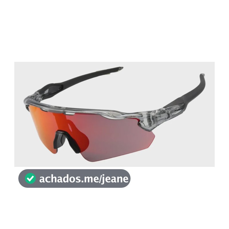Óculos Esportivo Ciclismo Bike Corrida Baixa Pace Polarizado Cinza Cristal E Vermelho Espelhado