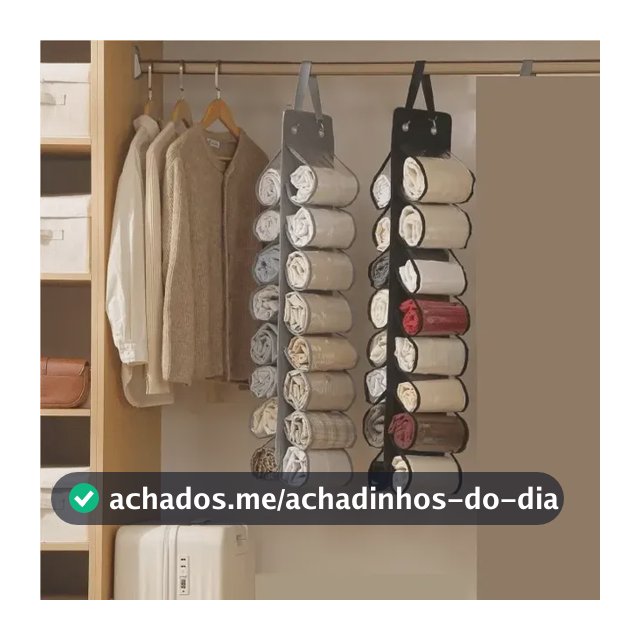 Organizador De Armário Pendurado Com 16 Compartimentos Cinza