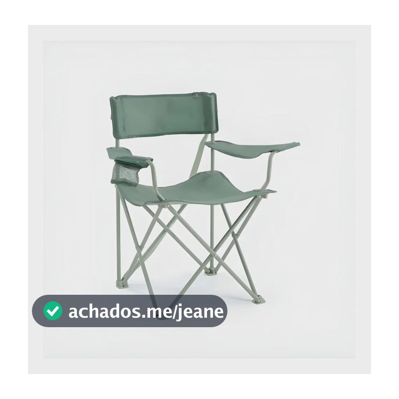 Cadeira Dobrável De Camping Basic Quechua Cor Verde