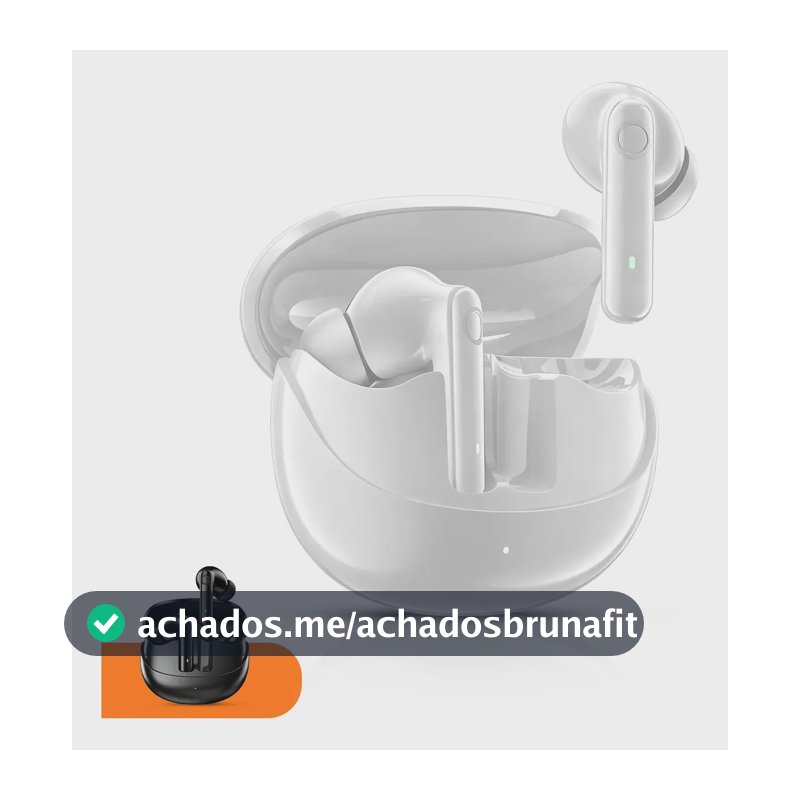 Fone de Ouvido Sem Fio Bluetooth 5.4 IPX5 Tws Anc In-ear Bateria De 20 Horas De Duração 50h Em Standby Cor Branco Inova