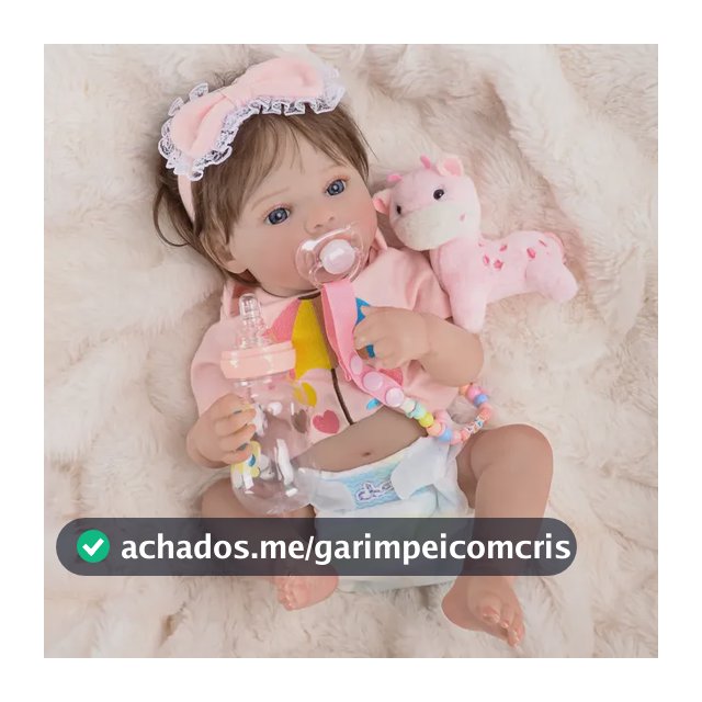 Brastoy Bebé Reborn Boneca 48cm Menina Olhos Azuis Silicone Realista Pintada -b485