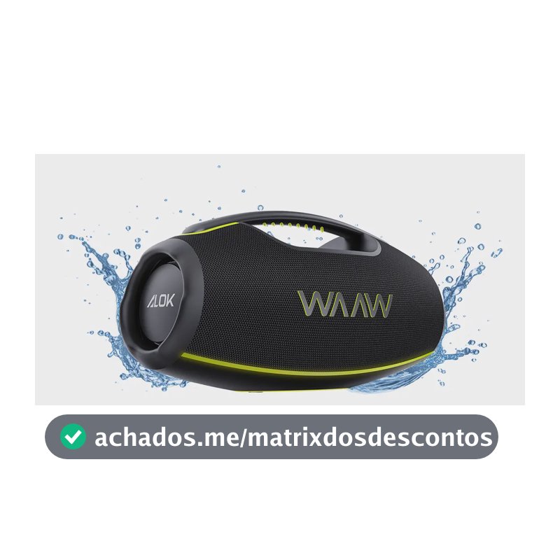 Caixa de Som Portátil Boombox Bluetooth WAAW by Alok Hyperboom 1000 A Prova D’Água 180W