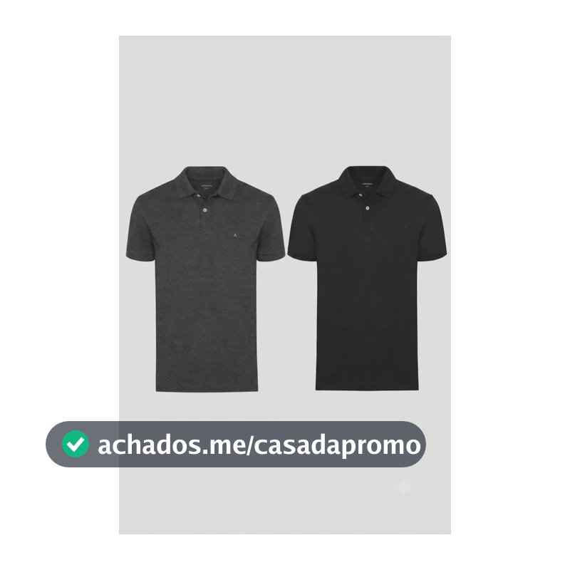 Kit Aramis 2 Polos Algodão Piquet Preto E Grafite Preto M