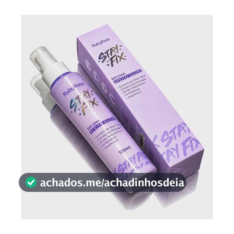 Bruma Fixadora De Maquiagem Efeito Glow Stay Fix Ruby Rose Efeito Glow