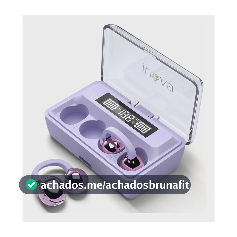 Fone De Ouvido Clip-on Bluetooth 6.0 Esportivo 60hrs Duração Violeta