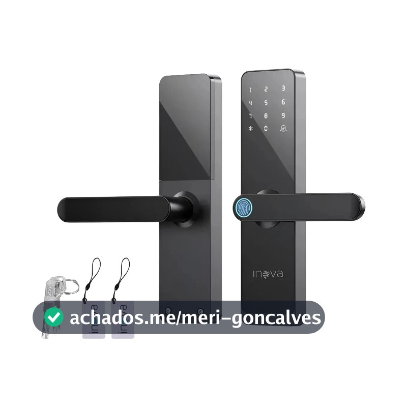 Fechadura Digital Eletronica Inova Biometria Senha Cartão Magnético Compatível 40mm A 55mm Apoiar O Português