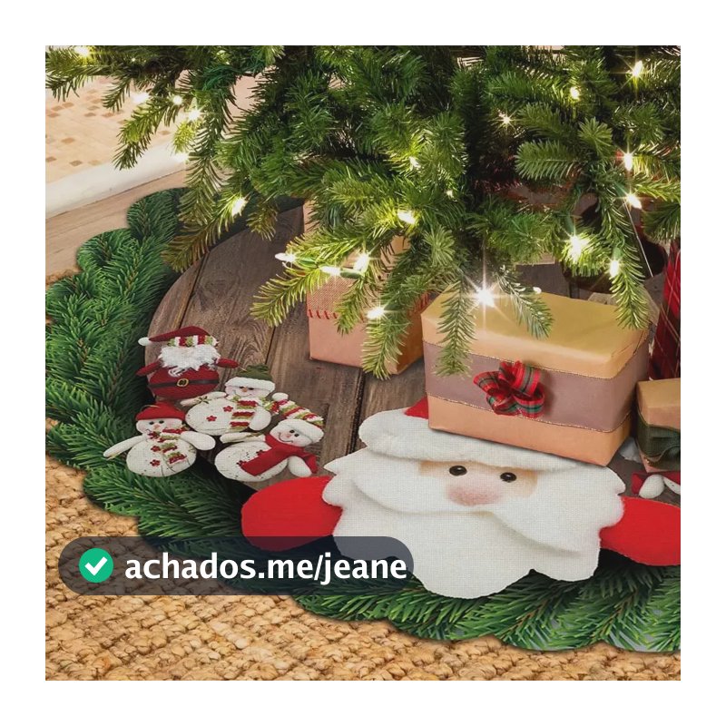 Saia Base Tapete Para Árvore De Natal Enfeite Decoração 1,3m Madeira Papai Noel Sa-0008