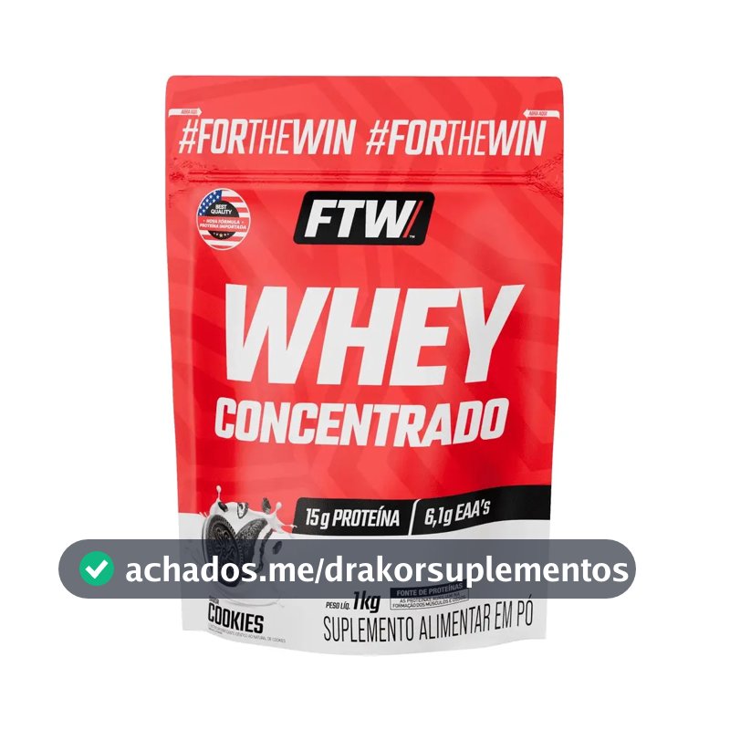 Whey Protein Concentrado 1kg Sabor Cookies - Ftw