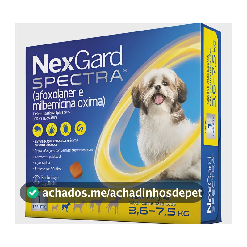 Antipulgas E Carrapatos Nexgard Spectra De 3.6kg A 7.5kg 1un Amarelo