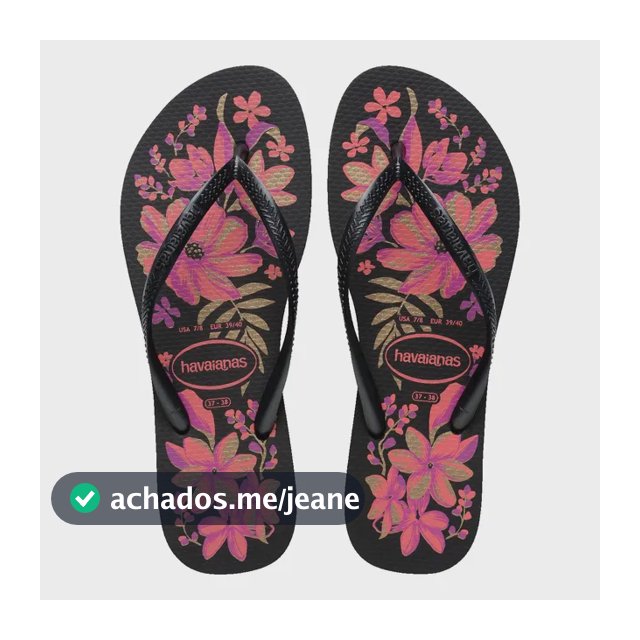 Chinelo Feminino Havaianas Slim Organic Floral Original Flor