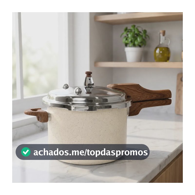 Panela Pressão 4,2l Indução Cerâmica 4 Válvulas Segurança Cor Branco Creme
