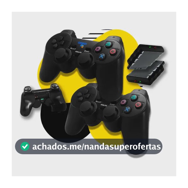 Kit 2 Controle Sem Fio Para Ps2 Joystick Manete Plug And Play - Crowley