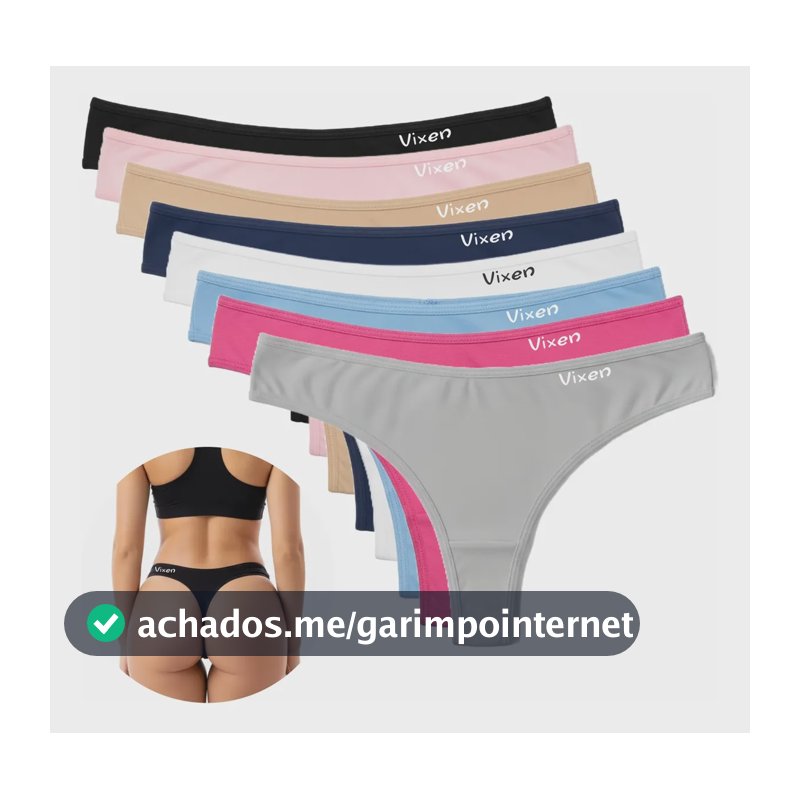 Kit 10 Calcinhas Fio Dental De Algodão Feminina Lingerie Sortidas Liso M