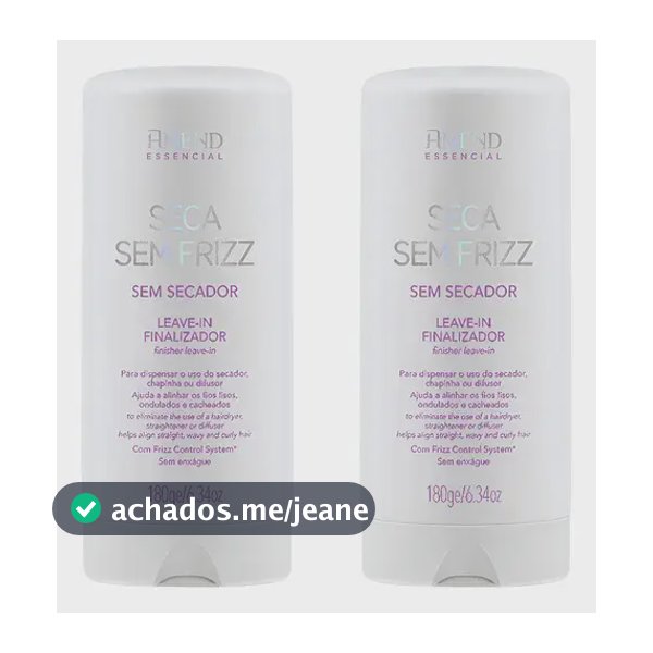 Kit 2 Leave-in Finalizador Seca Sem Frizz Amend Essencial 180ml
