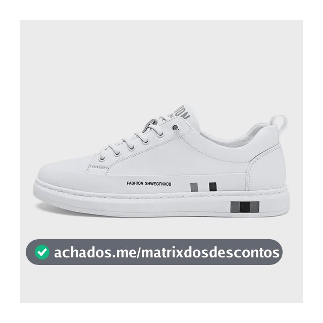 Tênis Rasos Masculinos 2023 - Sapatos Casuais De Couro Branco 40 Eu