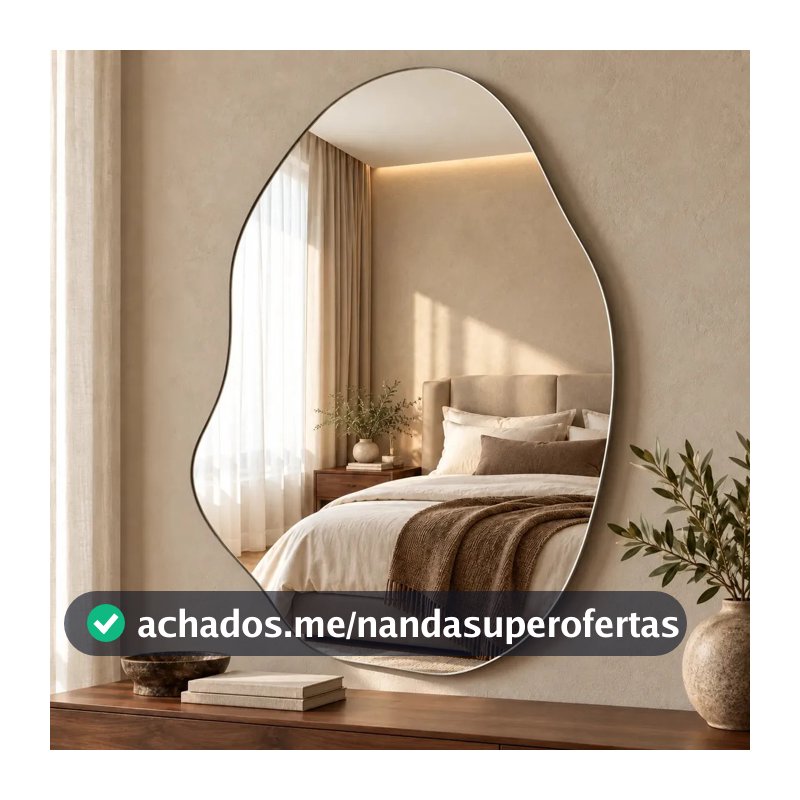 Espelho Lopazzi Orgânico 70x50cm Retrô Quarto Closet Casa Vênus