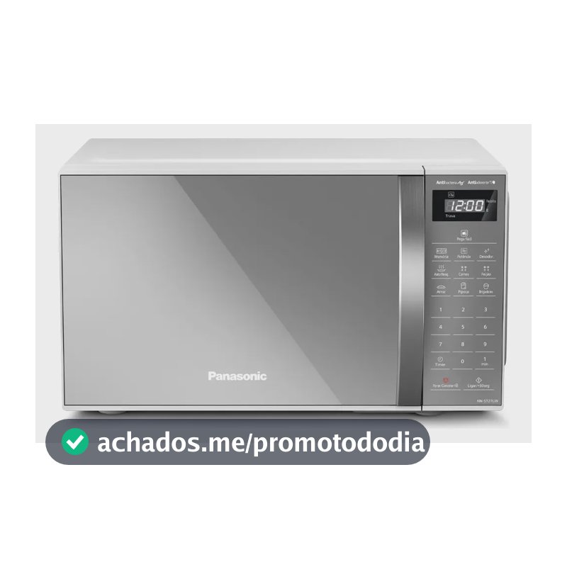 Microondas Panasonic Nn-st27lwru 21L Branco Espelhado Tecnologia Pega Fácil