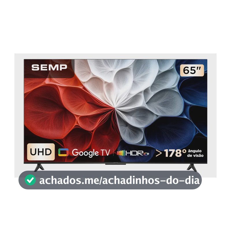 Smart Tv Semp 65 Polegadas Led Hva 4k S62 Wifi Bluetooth Google Tv 3 Hdmi Hdr10+ Dolby Audio 65s62