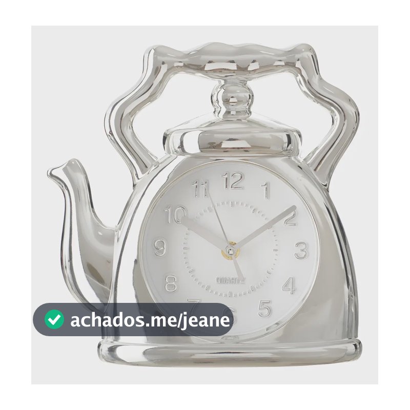 Relógio De Parede Chaleira Retrô Café Decorativo Cafeteria Estrutura Prata
