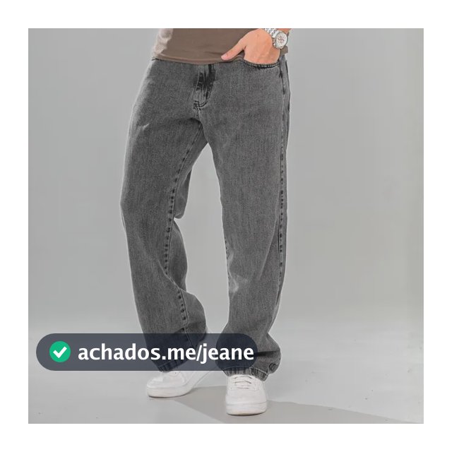 Calça Balão Jeans Masculina Marmorizada Streetwear Larga Bag
