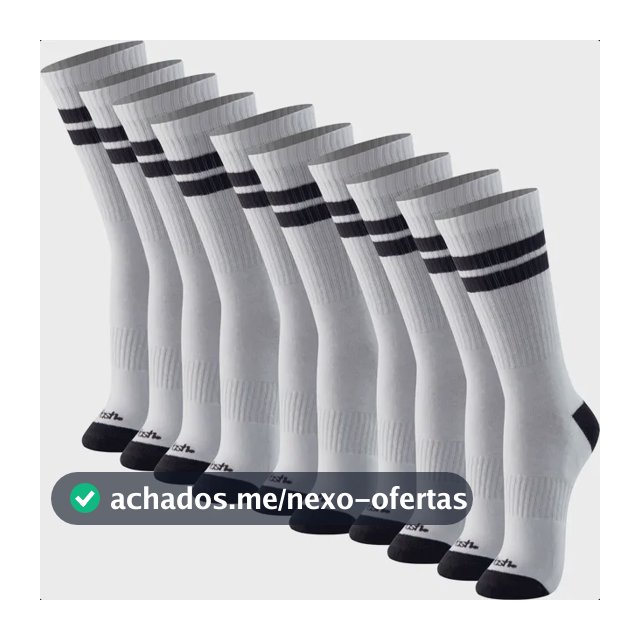 Kit 5 Pares Meias Mash Cano Alto Esportivas Academia Algodão