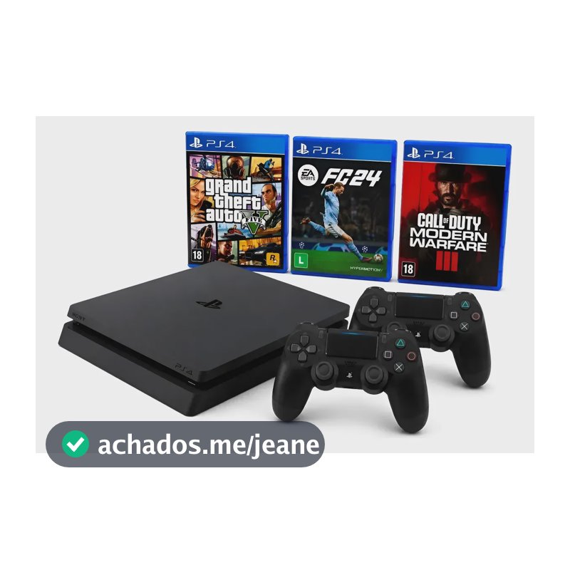 Ps4 Slim 1tb 2 Controles + 3 Jogos A Escolha Preto