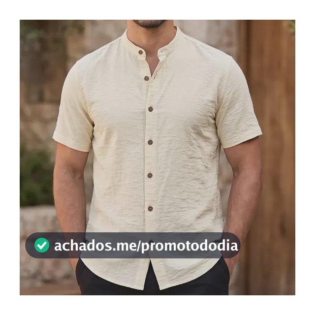 Camisa Gola Padre Masculina Manga Curta Social Verão Festa