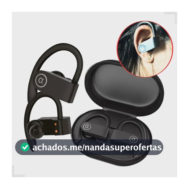 Fone De Ouvido Bluetooth Esportivo Compatível iPhone Android Preto