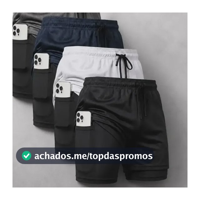 Kit 4 Shorts 2 Em 1 Dryfit Masculino Corrida Academia Treino