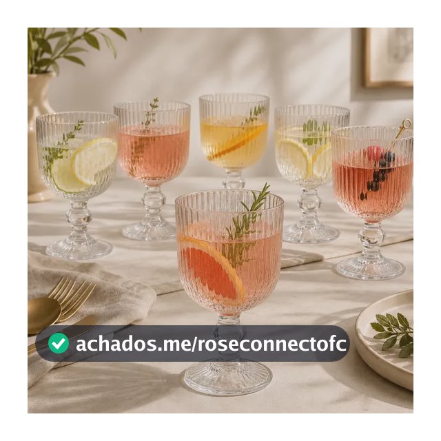 Conjunto 6 Taças Luxo Vidro Versalhes - 260ml Transparente