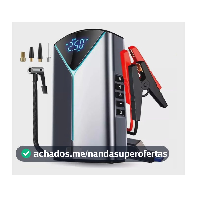 Auxiliar De Partida Portátil P/ Carros Motos C/ Compressor