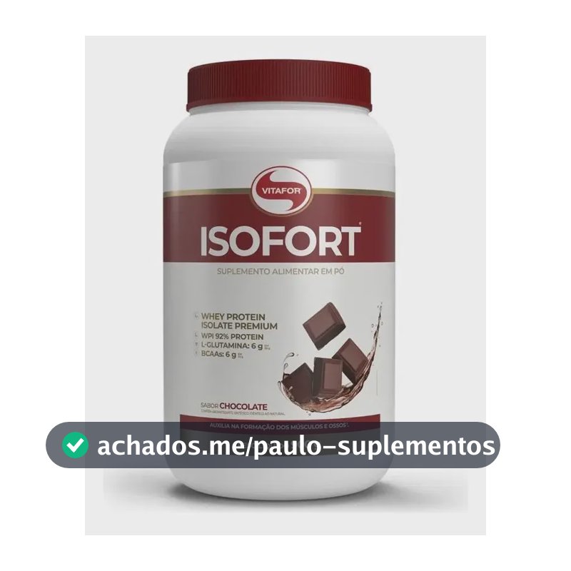 Isofort - Whey Protein Isolado 900g Chocolate - Vitafor Chocolate