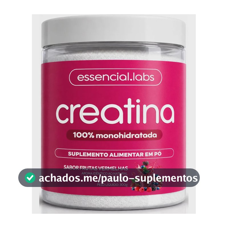 CREATINA MONOHIDRATADA 100% Pura - Sabor Frutas Vermelhas - 300g