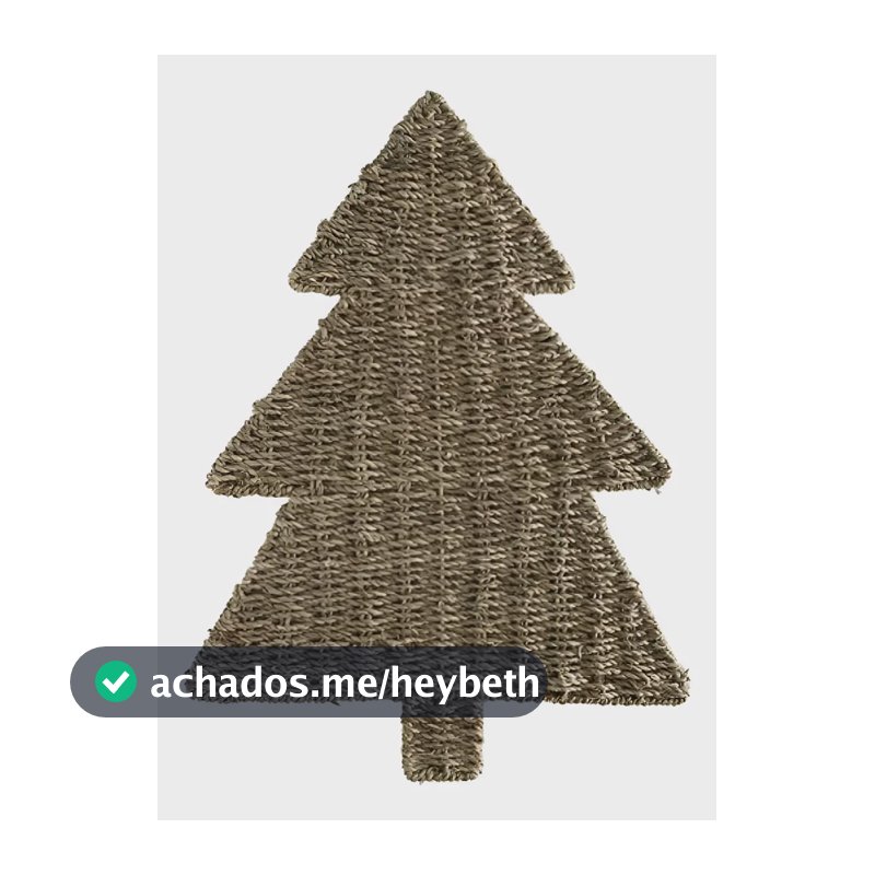 Jogo Americano Copa e Cia Sousplat Natalino Fibra Natural Pinheiro 45cm
