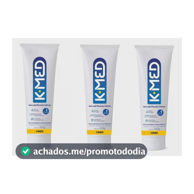 Kit 3 Unidades Gel Lubrificante K-med 100g Neutro Base Dágua