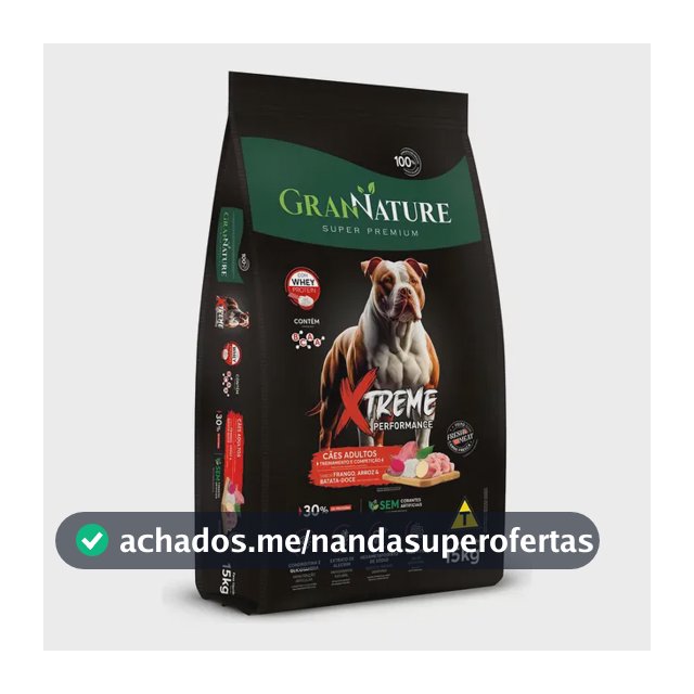 Ração Gran Nature X-treme Super Premium Cães Adulto 15kg C/ Whey