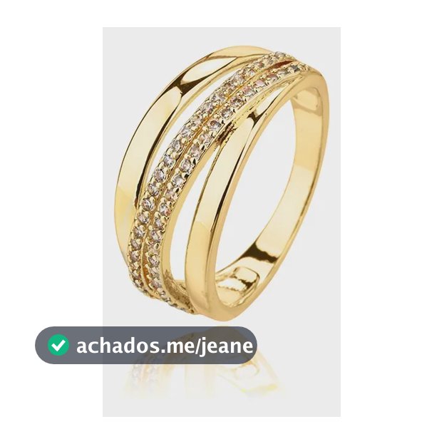 Anel Feminino Folheado Ouro 18k Com Zircônias Triplo Dourado 19