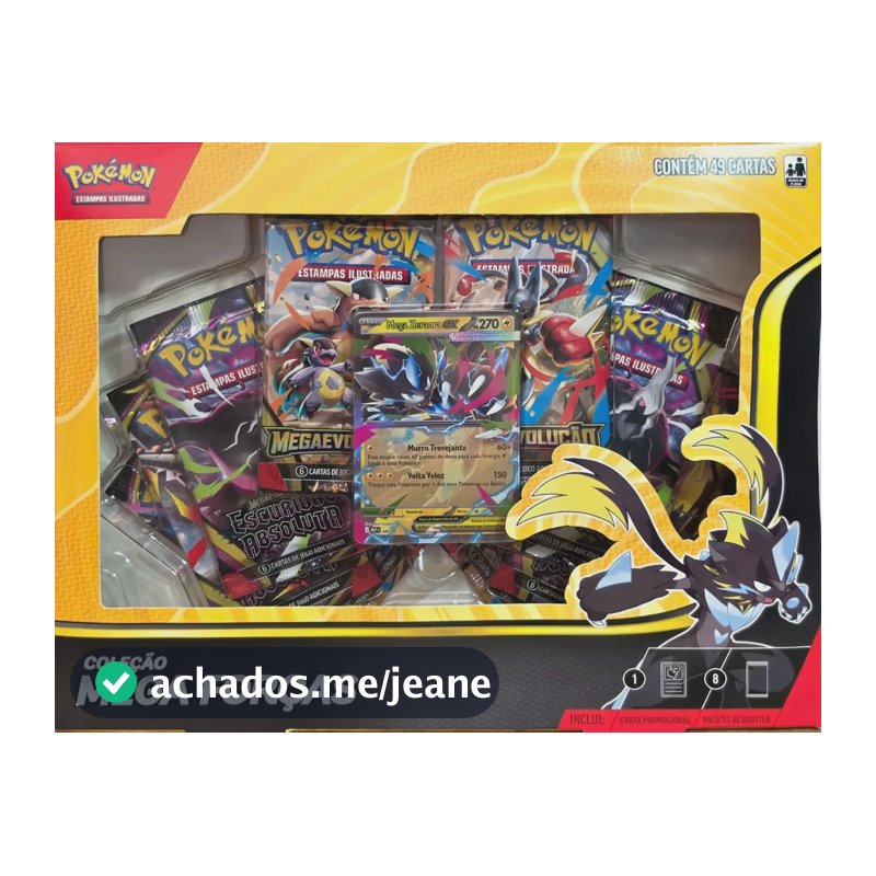 Box Pokémon Mega Forças Copag Darkrai/dragonite/zeraora Mega Zeraora Ex