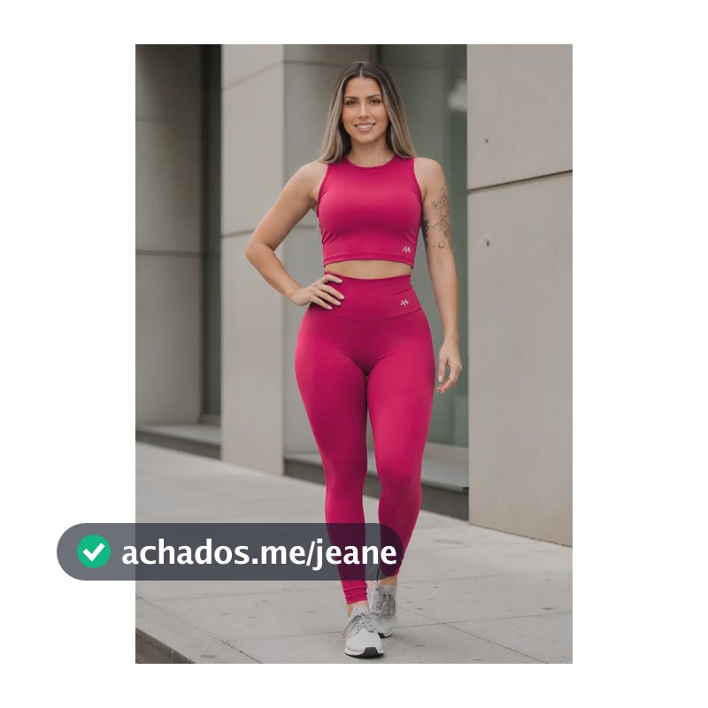 Conjunto Blackout Zero Transparência Legging E Cropped Suple Terracota M