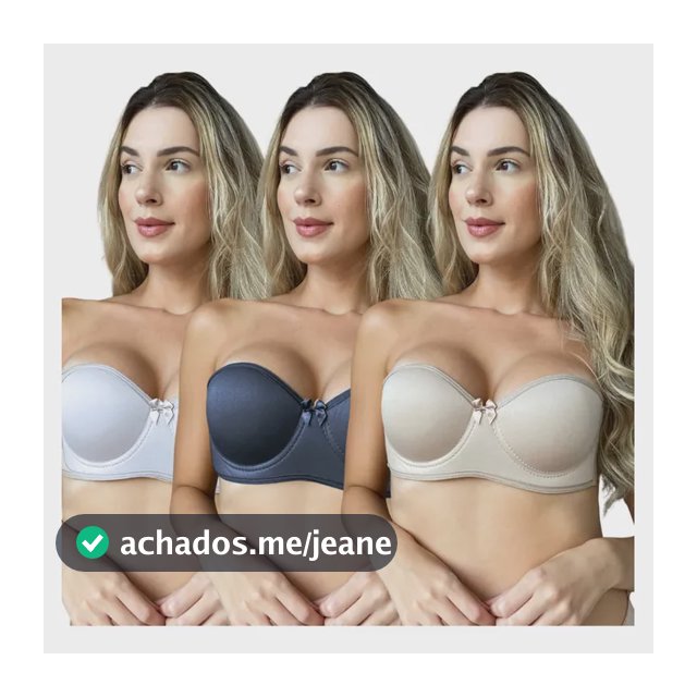 Sutiã Tomara Que Caia Kit 3 Sutiã Bojo Alça Tripla Lingerie
