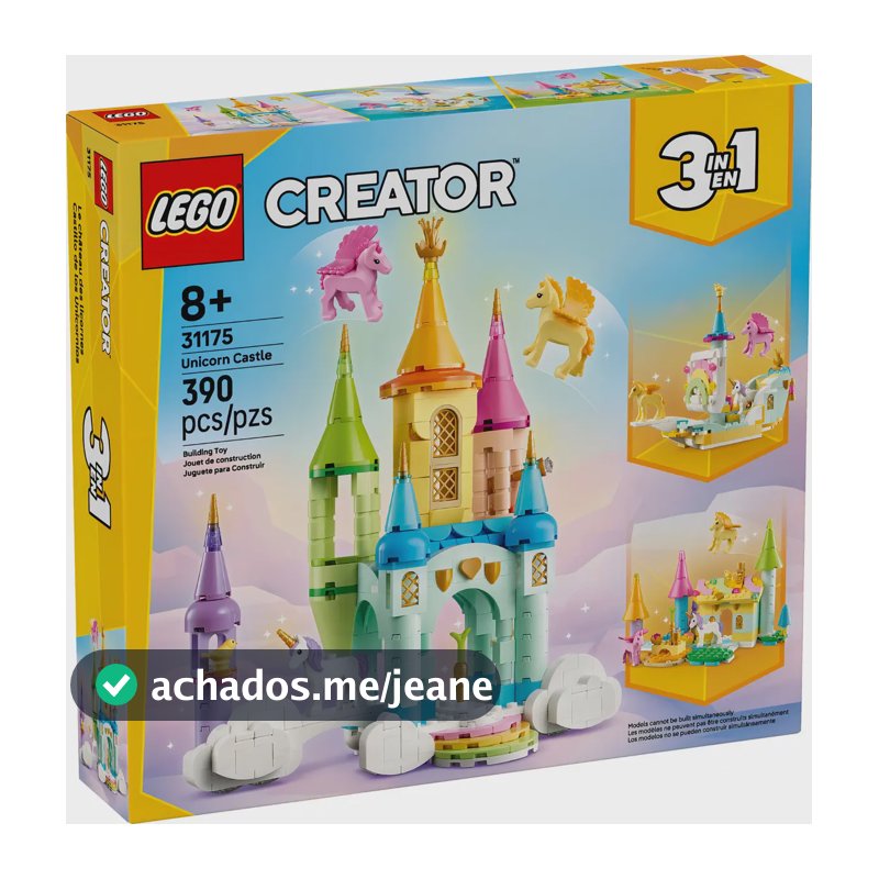 Lego® Creator 3em1 Castelo De Unicórnios; Brinquedo 31175