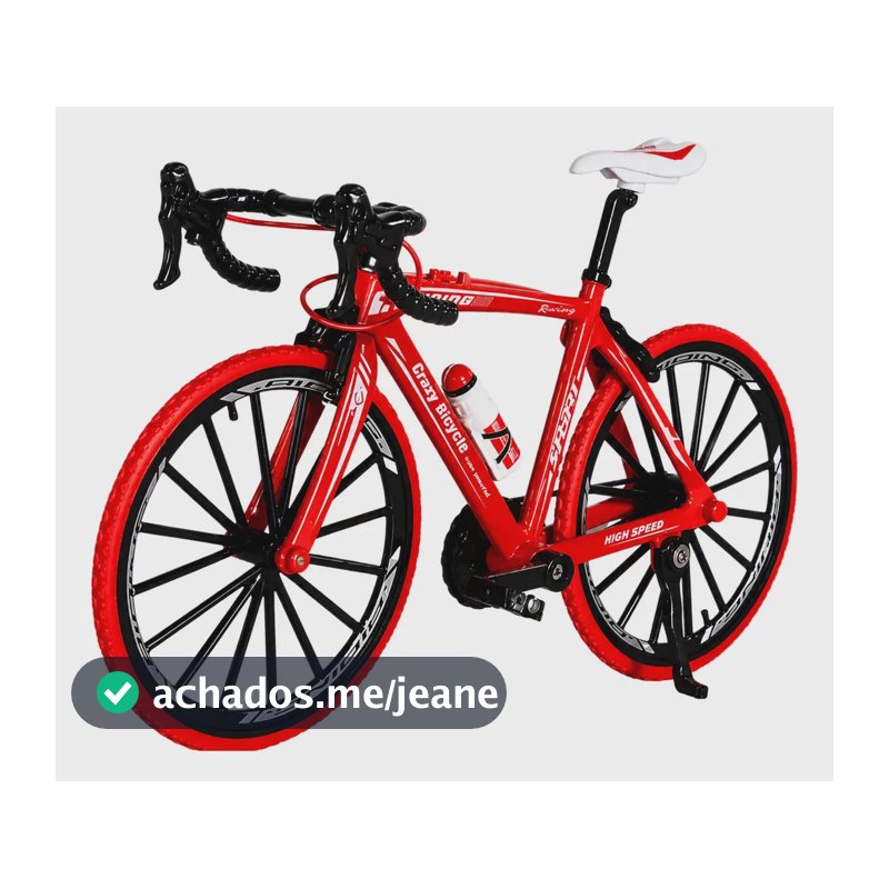 Miniatura Bike JXM MTB Escala 1:10 Vermelha Colecionável Alumínio